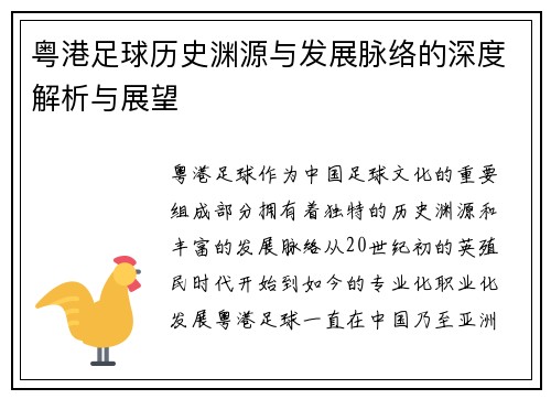 粤港足球历史渊源与发展脉络的深度解析与展望